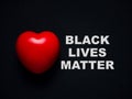 Red heart. Love and care, Black Lives Matter concept Royalty Free Stock Photo